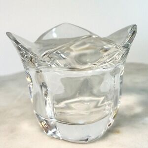 Vtg Crystal Votive Candle Holder Clear Wavy Rim Tulip Toscany Collection‎ Gift